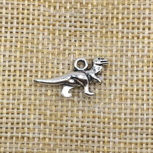 50Pcs Dinosaur Charms Antique Silver Color DIY Jewelry Making Handmade Crafts