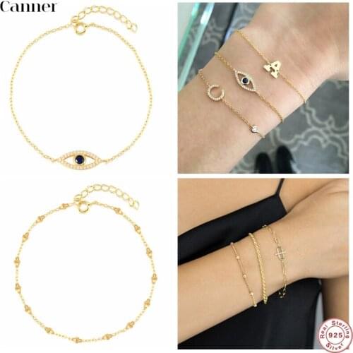 Canner 2021 Trend 925 Sterling Silver Bracelets For Women Angels Eye Charm Bracelets Jewelry Mothers Day Gift Bijoux Pulsera W5