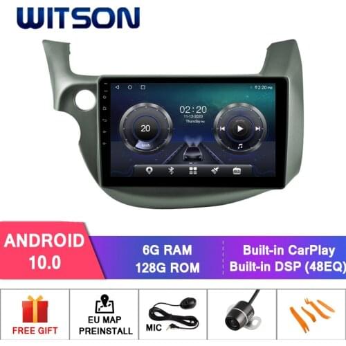 WITSON Android 10.0 6+128GB 10.1"Car media player For HONDA FIT JAZZ(LHD) 2009-2013 auto stereo+Wireless Carplay+ Android Auto