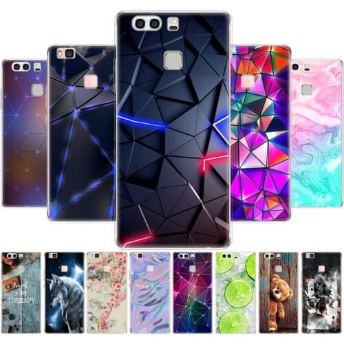 Cover phone case for huawei P9 LITE PLUS 2016 soft tpu silicon back cover 360 full protective printing transparent coque