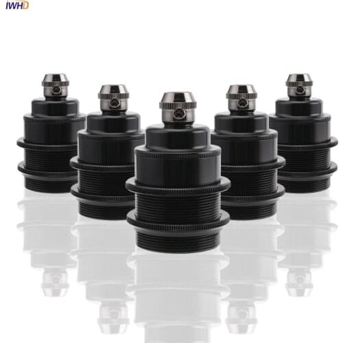 IWHD Black Aluminum Vintage Lamp Holder E27 Socket Base LED 110-220V Soquete Douille E27 Light Bulb Holder Edison CE UL