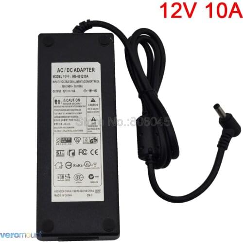 DC 12V 10A 120W LED Power Supply LED Adaptor AC110-240V Input with Optional UK US EU AU Plug for 2811 5050 3528 LED Strip Light
