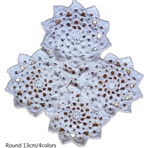 HOT cotton placemat cup tea coaster mug kitchen table place mat cloth lace round Crochet drink coffee doily Christmas dining pad