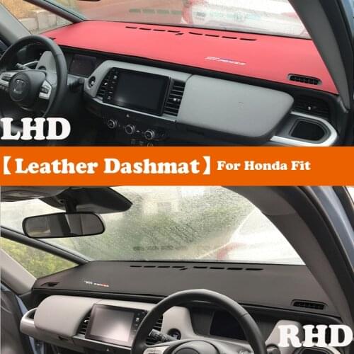 Leather Dashmat Accessories Car-Styling Dashboard Covers Pad Dash Mat Sunshade Carpet For Honda Fit Jazz G4 2021 RHD LHD