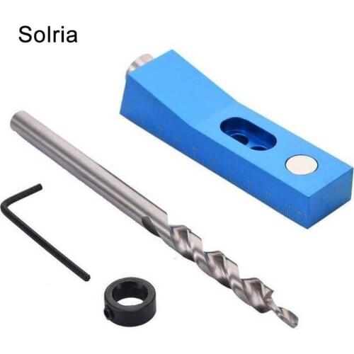 Woodworking Oblique Hole Locator Drill Bits Pocket Hole Jig Kit Drill Guide Set Hole Puncher DIY Carpentry Tools