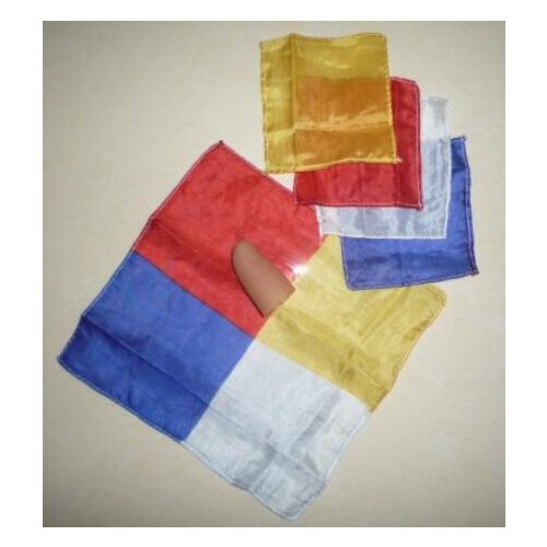 Thumb Tip Blendo Silk Magic Tricks Mentalism Stage Magic Handkerchiefs Four Silk Joined Into One Magia Illusions Props Beginner