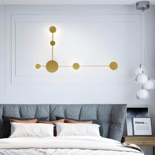 Bedroom wall lamp bedside lamp modern simple creativity Nordic living room TV wall staircase long wall lamp light luxury
