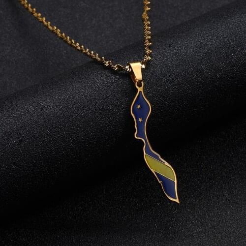 Stainless Steel Trendy Curacao Map Flag Pendant Necklace for Women Girls Curacao Map Jewelry