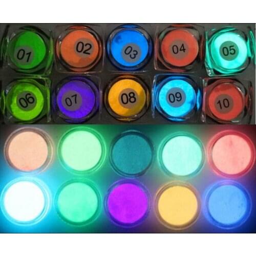 Non-toxic and non-radioactive 2 Gram/ Box 10 Colors Luminous Powder Resin Pigment Dye UV Resin Epoxy DIY Making Jewelry