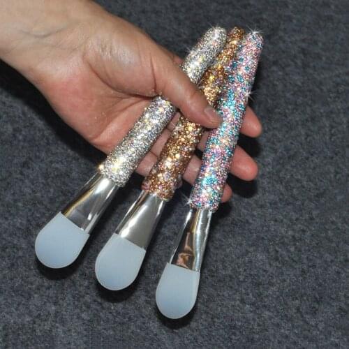 Facial Cleansing Mask Brush Crystal Diamond Rod Soft Silicone Makeup Mask Mud Special Brush Skin Face Care Tool Storage Box