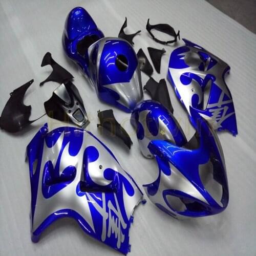 Custom motorcycle Fairing hull for GSX-R1300 1997 1998 1999 2000 2001 2002 2003 2004 2005 2006 2007+blue silver