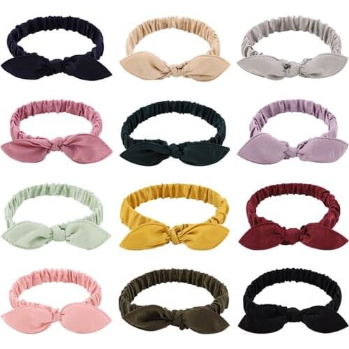 Cute Rabbit Ears Knot Hair Band Solid Baby Handband Turban For Girls Newborn Elastic Hairbands Head Hoop Bezel Hair Accessories