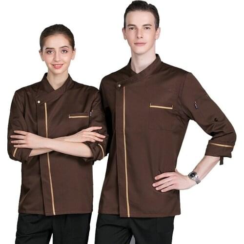 Chefs Work Clothes Long Sleeve Unisex Hotel Western Restaurant Kitchen Uniform Canteen Catering Baking Plus Size Jacket H2036
