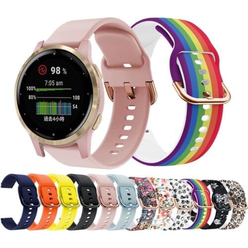 Band for Samsung Galaxy Watch active 2 40mm/Garmin Vivoactive 4 4S 3 /Forerunner 158 245 Venu 2 2s Silicone Strap Watchband