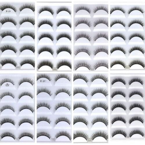 Wholesale 250 Pairs Eyelashes Mink Natural Multi-Layered Crosses Realistic Eye Lashes Eyelash Extension Doll False Eyelashes