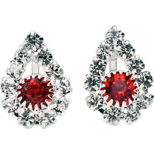 Non Pierced Water Drop Shape Crystal Clip Earrings For Women Geometric Earcuffs Wedding Party Fashion Jewellery Klipsy Na Uszy