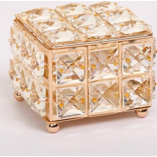 Exquisite jewelry storage box Pearl crystal jewelry small storage box earring ring jewelry box For home