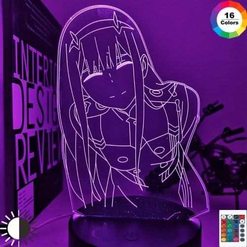 Led Night Light Zero Two Figure Table 3d Lamp for Bed Room Decor Light Anime Waifu Gift Darling In The Franxx Zero Two Lamp