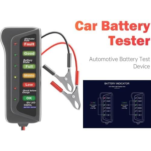 Battery test Car Battery Tester Digital Alternator Tester 6LED Lights Display Car Diagnostic Tool Automotive Battery Test Device