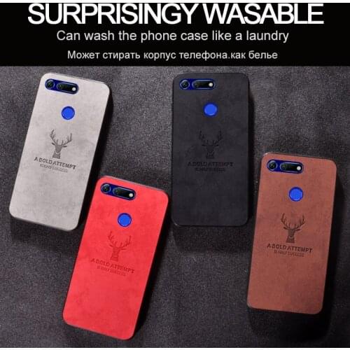 Luxury Cloth Phone Cases For Huawei Honor 8 Pro V9 V10 V8 Christmas Deer Soft Fabric Cover Fabric For Honor View 20 V20 10