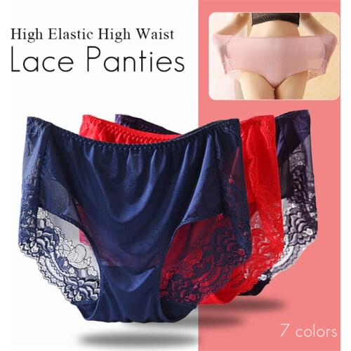 Women Sexy Briefs Lace Culottes Underwear High Waist Panties Plus Size Brief New