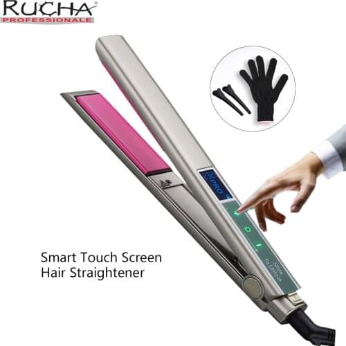 Hair Straightener Fast Warm-up Smart Touch LCD Dispaly Screen Professional MCH Ceramic Heating Plate Flat Irons