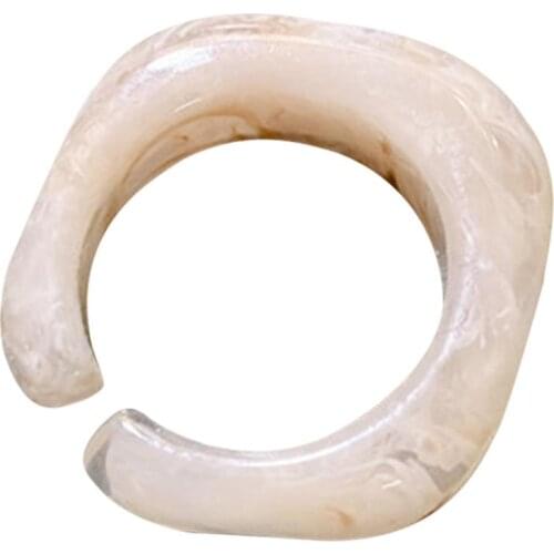 South Korea Dongdaemun with open ring plastic simple resin pattern retro temperament joint ring finger ring for female girls