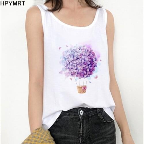 Beautiful flowers Print Sexy 2021 Summer Camisole Vest Tank Tops Tee Tshirts Women Female T-Shirt Sleeveless Harajuku Casual Top