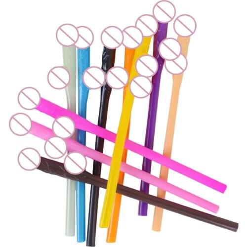 10Pc Luminous Plastic Straws Colorful Hard Plastic Reusable Straws With Shine For Drinking Suits DIY Bachelor Party Bar Supplies