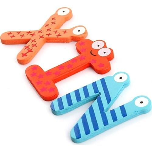 26 Letters Kids Wooden Alphabet Fridge Magnet Child Educational Toy
