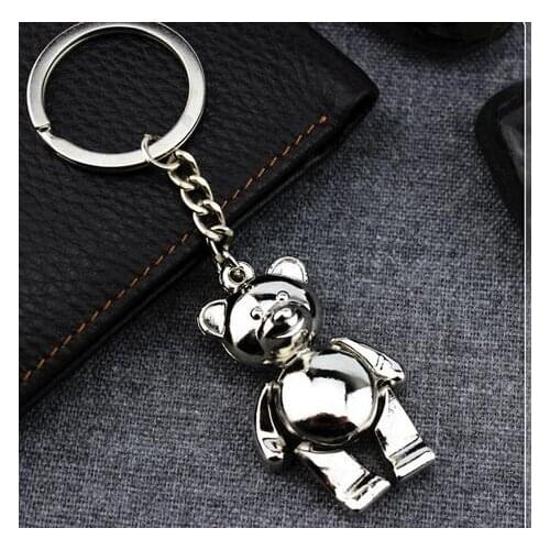 50pcs metal bear keychain lovely zinc alloy animal teddy key chain party Wedding Favors and Gift