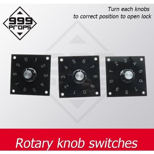 999props escape room rotary knob switches turn each knob to correct position to unlock TAKEGISM mechanism chamber devices supply
