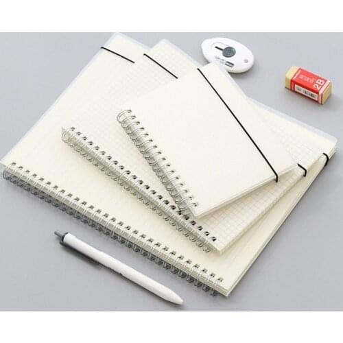 A5/B5 Phantaci Spiral Transparent Cover Notebook Hard Copybook Papelaria Stationery Small Notepad Dotted Grid Blank