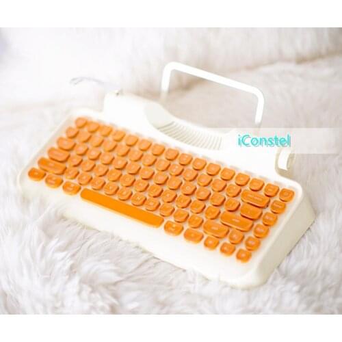 Hellboy KnewKey steampunk dot caramel Macchiato Wireless bluetooth keyboard Retro typewriter versatile Mechanical keyboard