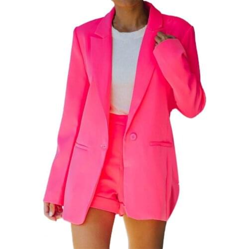 Blazer Women 2021 Office Lady Blazer for Women Autumn Solid Pocket Single Breasted Long Sleeve Women Blazers and Jackets Coat