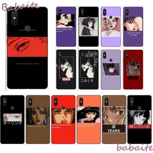 Babaite Beautiful eyes of cartoon anime girl Cover Black Soft Shell Phone Case for XiaoMi MI redmi 5 plus 6 pro 6A 4X 7 7A 8 GO