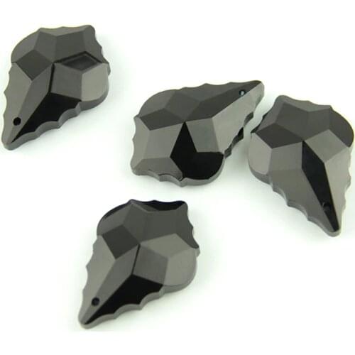 38mm/50mm/63mm/76mm Black Crystal Glass Chandelier Crystal Maple Leaf Crystal Hanging Pendant For Lamp Part