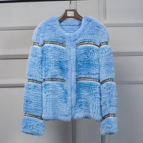 CT7027 Rex Rabbit Fur coats Knitted knit new real rabbit fur coat overcoat jacket womens winter thick warm genuine fur
