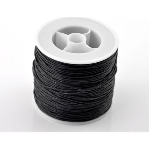 DoreenBeads Retail 80M(3149-5/8")Black Waxed Cotton Cord 0.5mm Dia.for Bracelet/Necklace