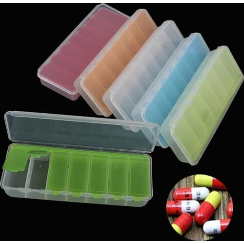 7Day Travel Pill Cases Medicine Box Case Tablet Storage Organizer Container Case Colorful Pill Cutter 16x6x3cm