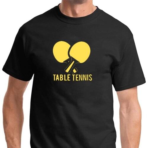 Funny Table Tennis Printed Boy T-Shirts Summer Loose Tops Men Cotton O-Neck Asian Size Short Sleeve Harajuku Men Streetwear