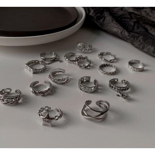 Ins personalized retro niche opening Rings Women Adjustable Opening Finger Ring Retro Carved Toe Ring Foot Beach Foot Jewelry