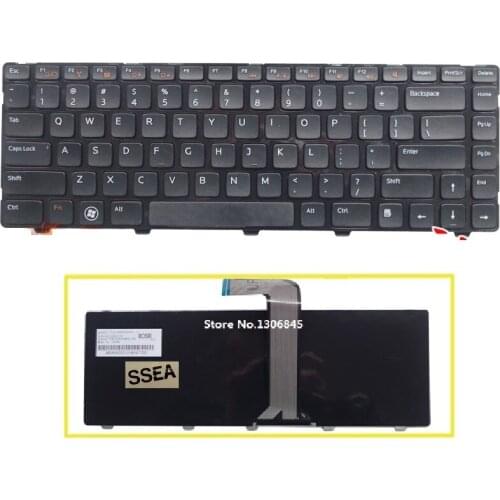 SSEA New US Keyboard For DELL Inspiron 14 3420 15 3520 N4110 M4040 M4050 14VR M411R N4040 N4050 laptop black Keyboard