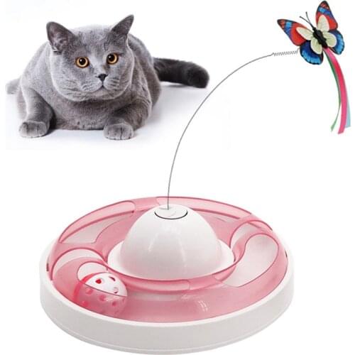 Legendog Interactive Cat Toys For Indoor Cats Electronic Rotating Butterfly Toy With Roller Tracks Ball Kitten Toy Automatic