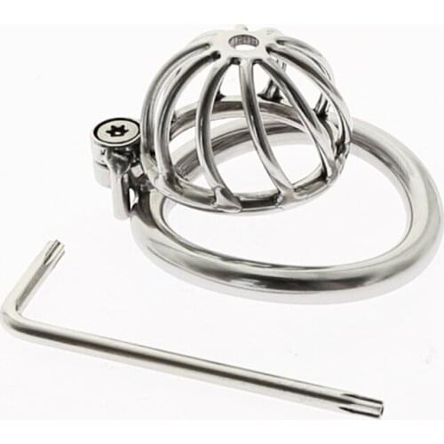 Small Armor Matal Cook Cage Male Chastity Device Stop Masturbation Training Penis Ring BDSM Fetish Cockring 18+ Sex Toys For Men