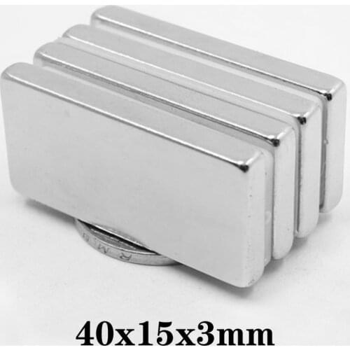 2~40PCS 40x15x3 mm Powerful Magnets 40mmX15mm N35 Block Strong Neodymium Magnet 40x15x3mm Permanent NdFeB Magnetic 40*15*3 mm
