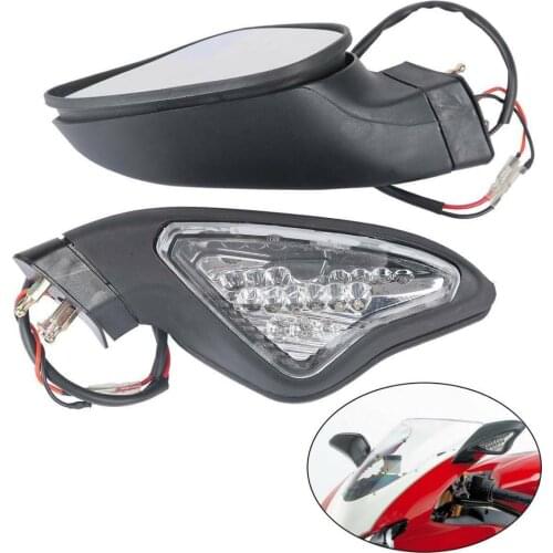 Motorcycle Mirror For Ducati 1098 848 1098S 1098R 1198S 1198R 2007-2012 Rear view Turn Signal LED