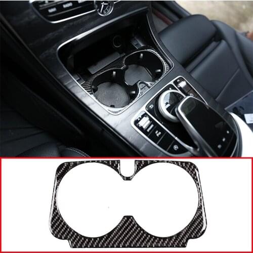 Soft Carbon Fiber For Mercedes Benz C Class W205 GLC Class X253 2016-2019 Car Center Console Cup Holder Frame Trim Accessories