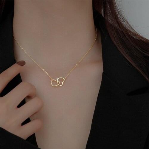 New Fashion Heart Necklace Trendy Design Clavicle Chain Temperament Matching Jewelry Does Not Fade Ladies Pendant Jewelry Gift