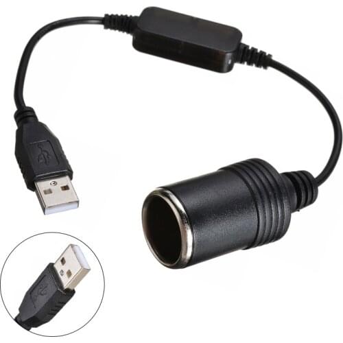 5V2A USB Male To Female Cigarette Lighter Socket Durable Car Interior Part Adapter Converter For Driving Recorder Electronic Dog